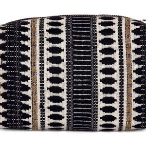 Enchante Black, Beige, and Gold Cosmetic Bag with Tassels